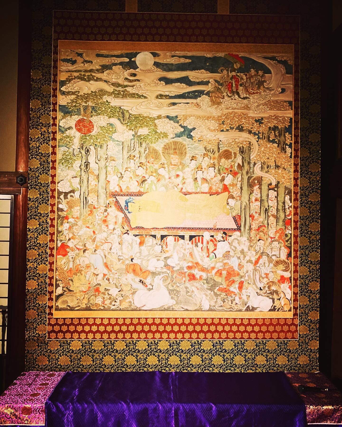 稀少 アンティーク 国軸山 金峯山寺 釈迦如来 仏陀 仏画 彩色 紙